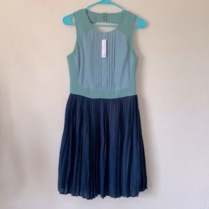 Chelsea28 Colorblock Pleat Fit & Flare Dress